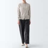 婦人　洗えるウールハイゲージクルーネックカーディガン