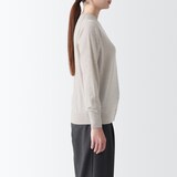 婦人　洗えるウールハイゲージクルーネックカーディガン