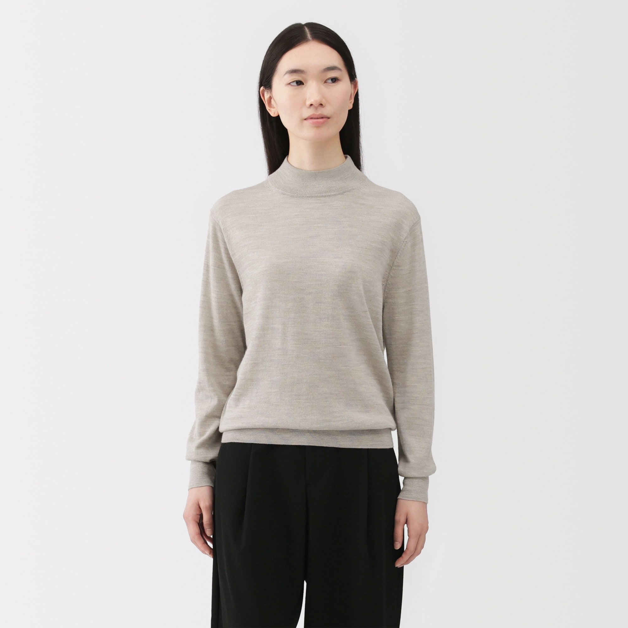 婦人　洗えるウールハイゲージハイネックセーター