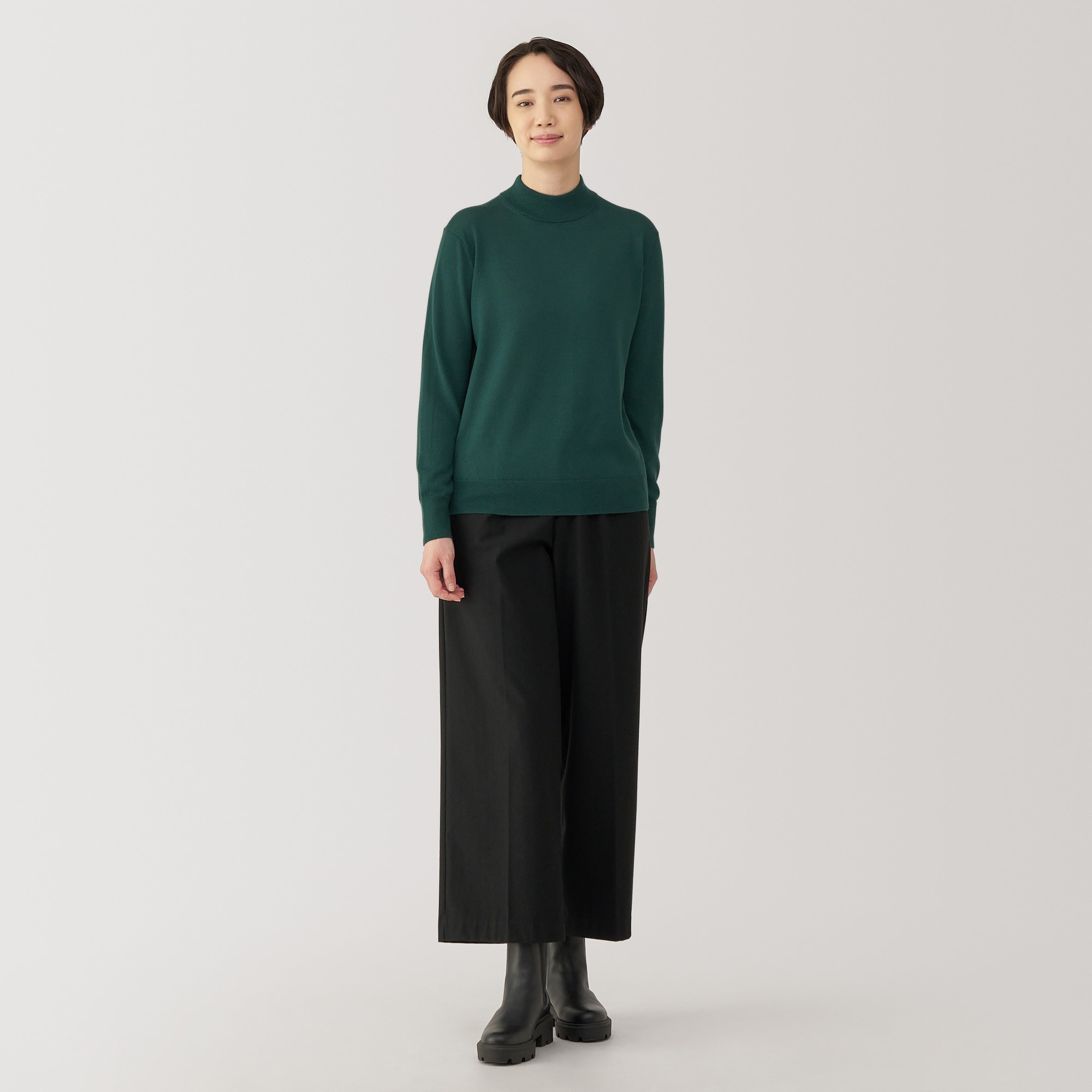 婦人　洗えるウールハイゲージハイネックセーター