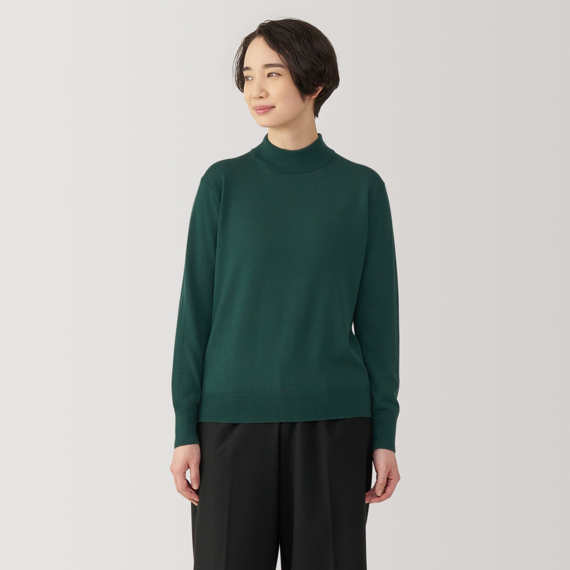 婦人　洗えるウールハイゲージハイネックセーター