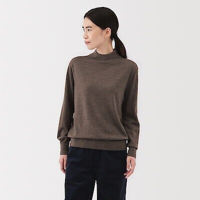 婦人　洗えるウールハイゲージハイネックセーター