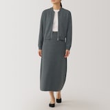 婦人　洗えるミラノリブ編みスカート