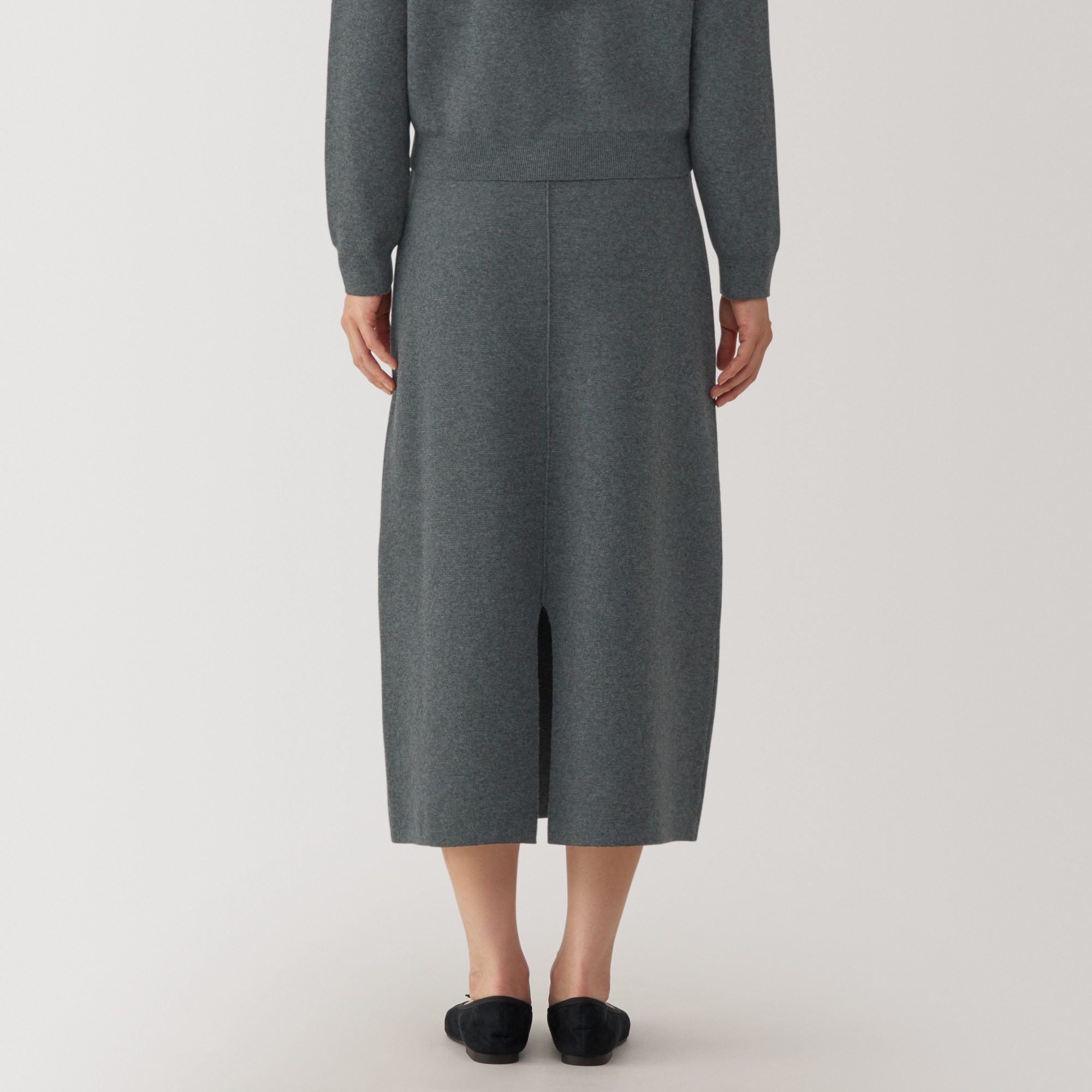 婦人　洗えるミラノリブ編みスカート