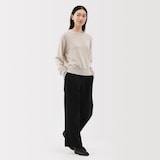 婦人　洗えるウールミドルゲージクルーネックセーター