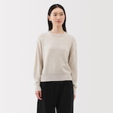 婦人　洗えるウールミドルゲージクルーネックセーター