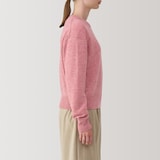 婦人　洗えるウールミドルゲージクルーネックセーター