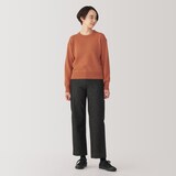 婦人　洗えるウールミドルゲージクルーネックセーター