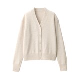 婦人　洗えるウールミドルゲージＶネックカーディガン