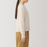 婦人　洗えるウールミドルゲージＶネックカーディガン