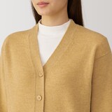 婦人　洗えるウールミドルゲージＶネックカーディガン