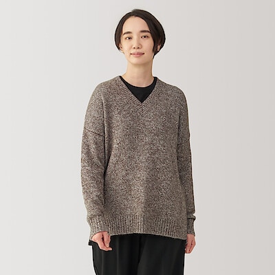 婦人　ヤク混Ｖネックセーター