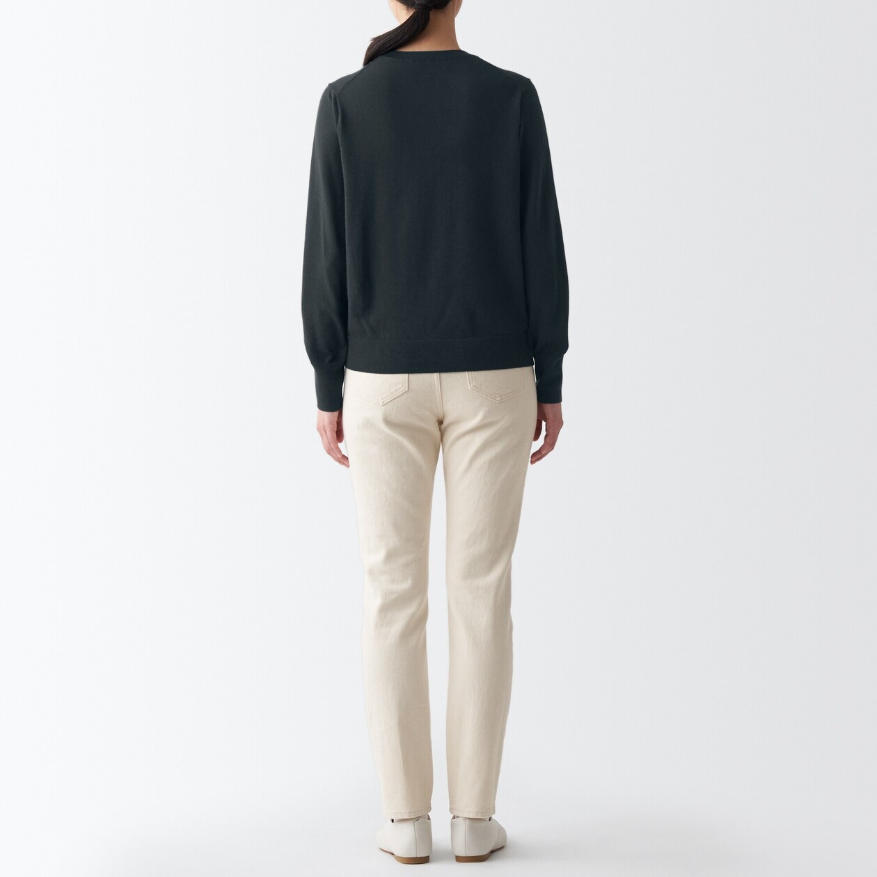 婦人　洗えるウールハイゲージクルーネックセーター