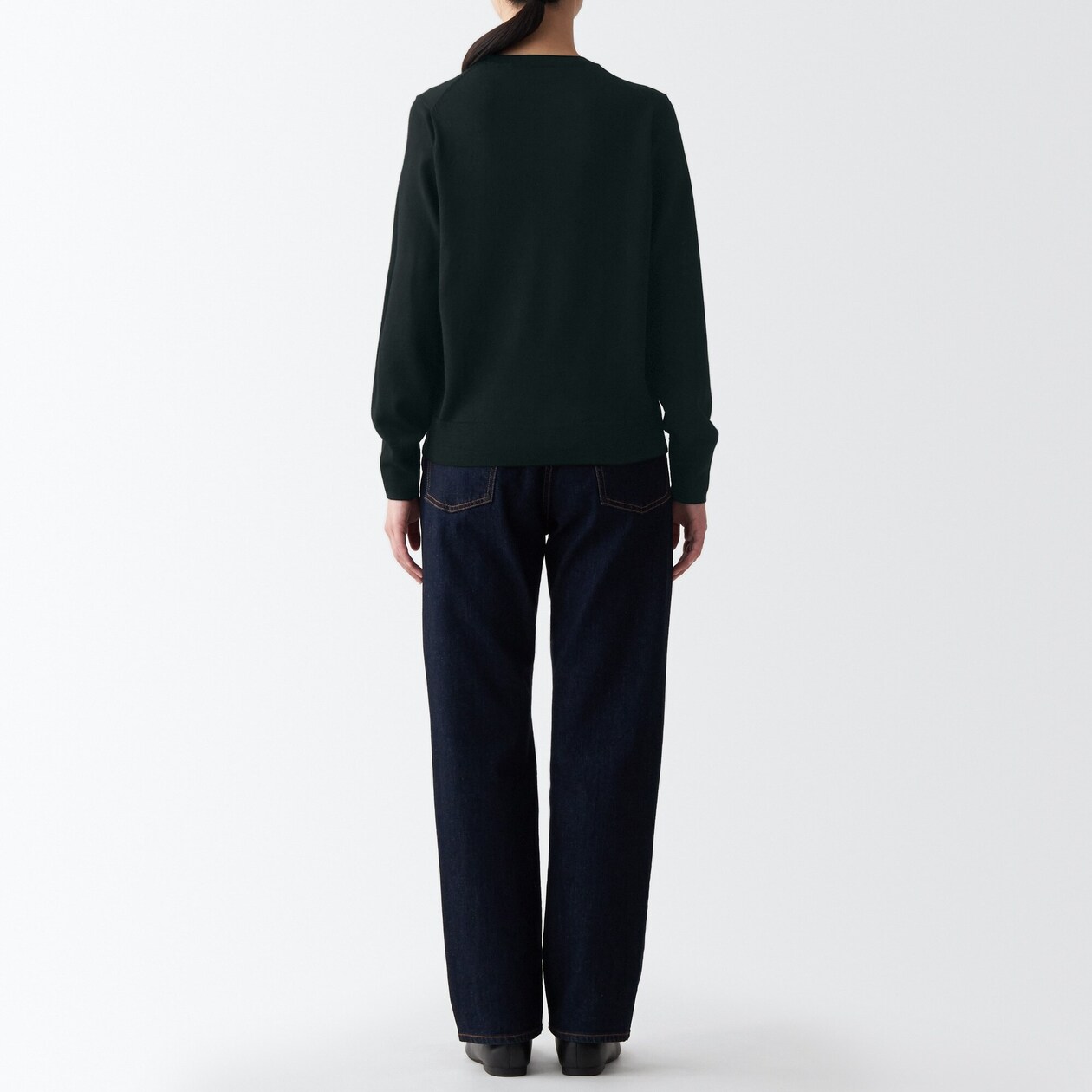 婦人　洗えるウールハイゲージクルーネックセーター