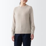 婦人　洗えるウールハイゲージクルーネックセーター