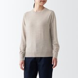 婦人　洗えるウールハイゲージクルーネックセーター