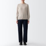 婦人　洗えるウールハイゲージクルーネックセーター