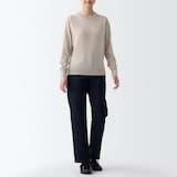 婦人　洗えるウールハイゲージクルーネックセーター