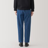 婦人　洗いざらしデニム　イージーテーパードパンツ