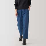 婦人　洗いざらしデニム　イージーテーパードパンツ