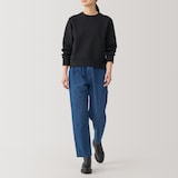 婦人　洗いざらしデニム　イージーテーパードパンツ