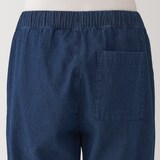 婦人　洗いざらしデニム　イージーテーパードパンツ