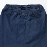 婦人　洗いざらしデニム　イージーテーパードパンツ