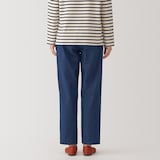 婦人　洗いざらしデニム　イージーテーパードパンツ