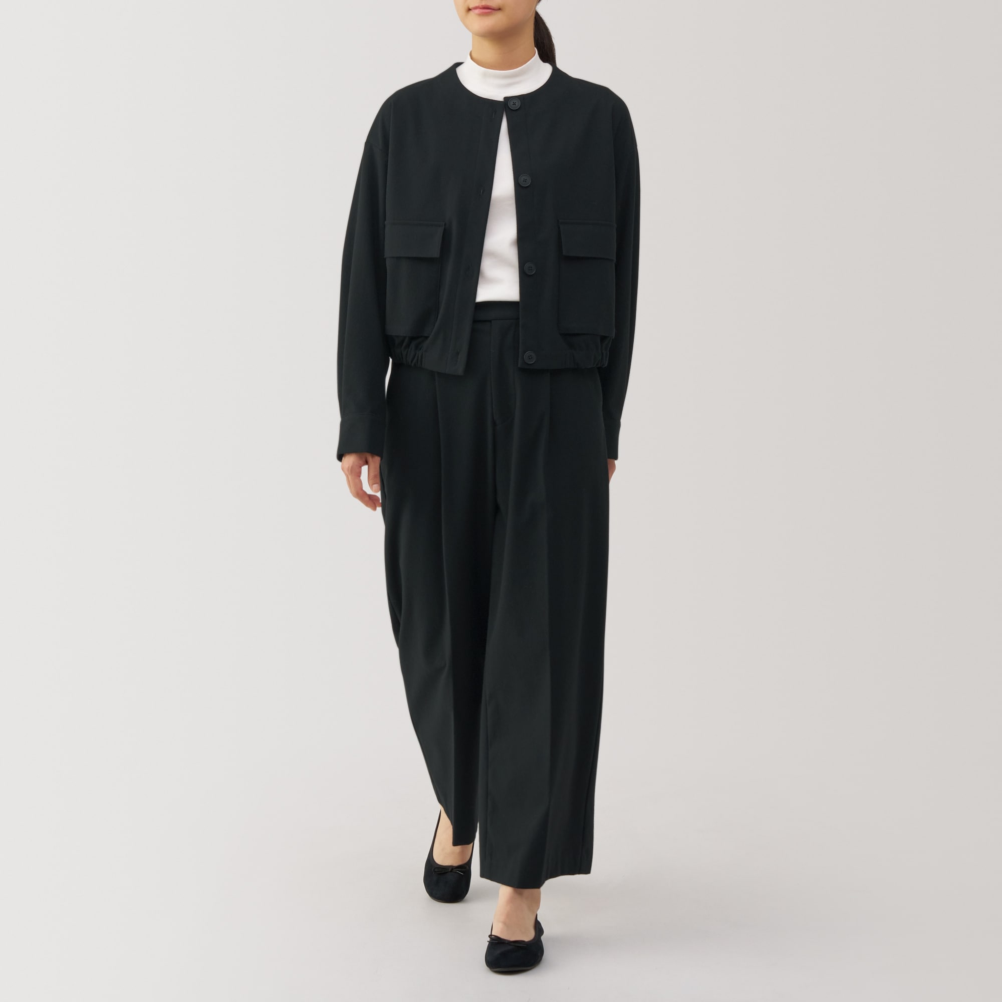 婦人 ストレッチ起毛タックワイドパンツ | 無印良品
