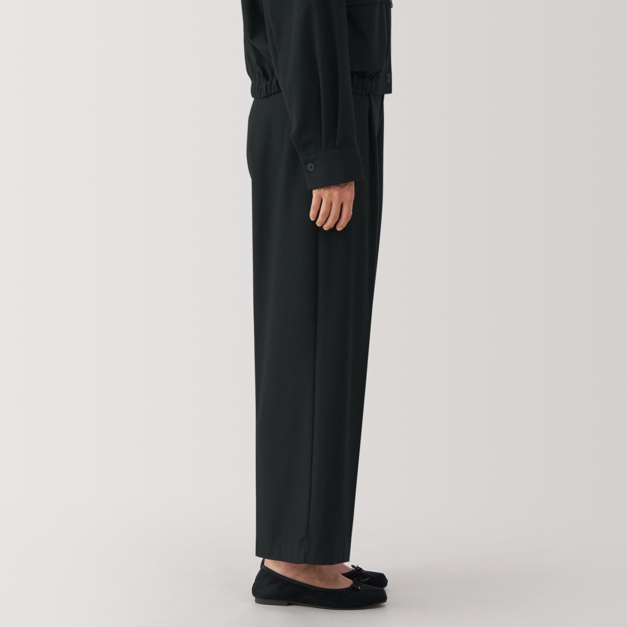 婦人 ストレッチ起毛タックワイドパンツ | 無印良品