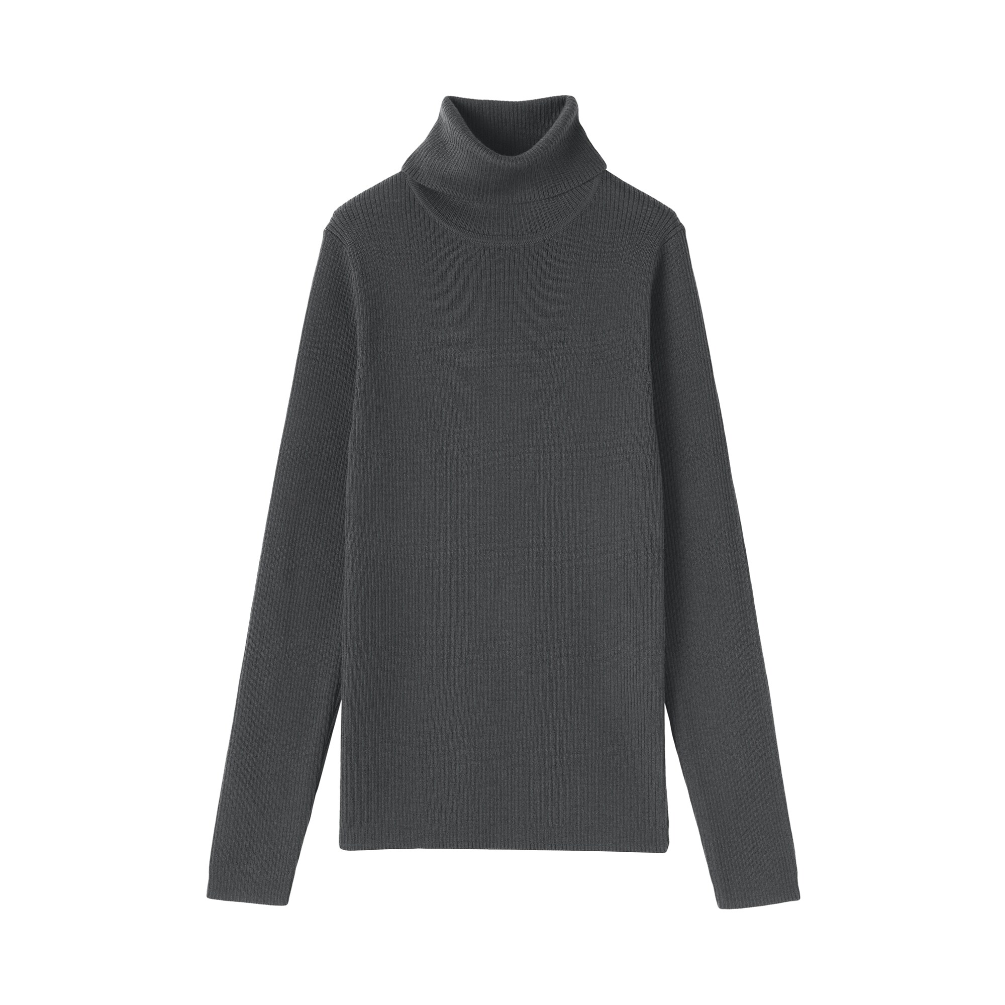 婦人　洗えるウールハイゲージリブタートルネックセーター