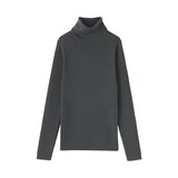 婦人　洗えるウールハイゲージリブタートルネックセーター