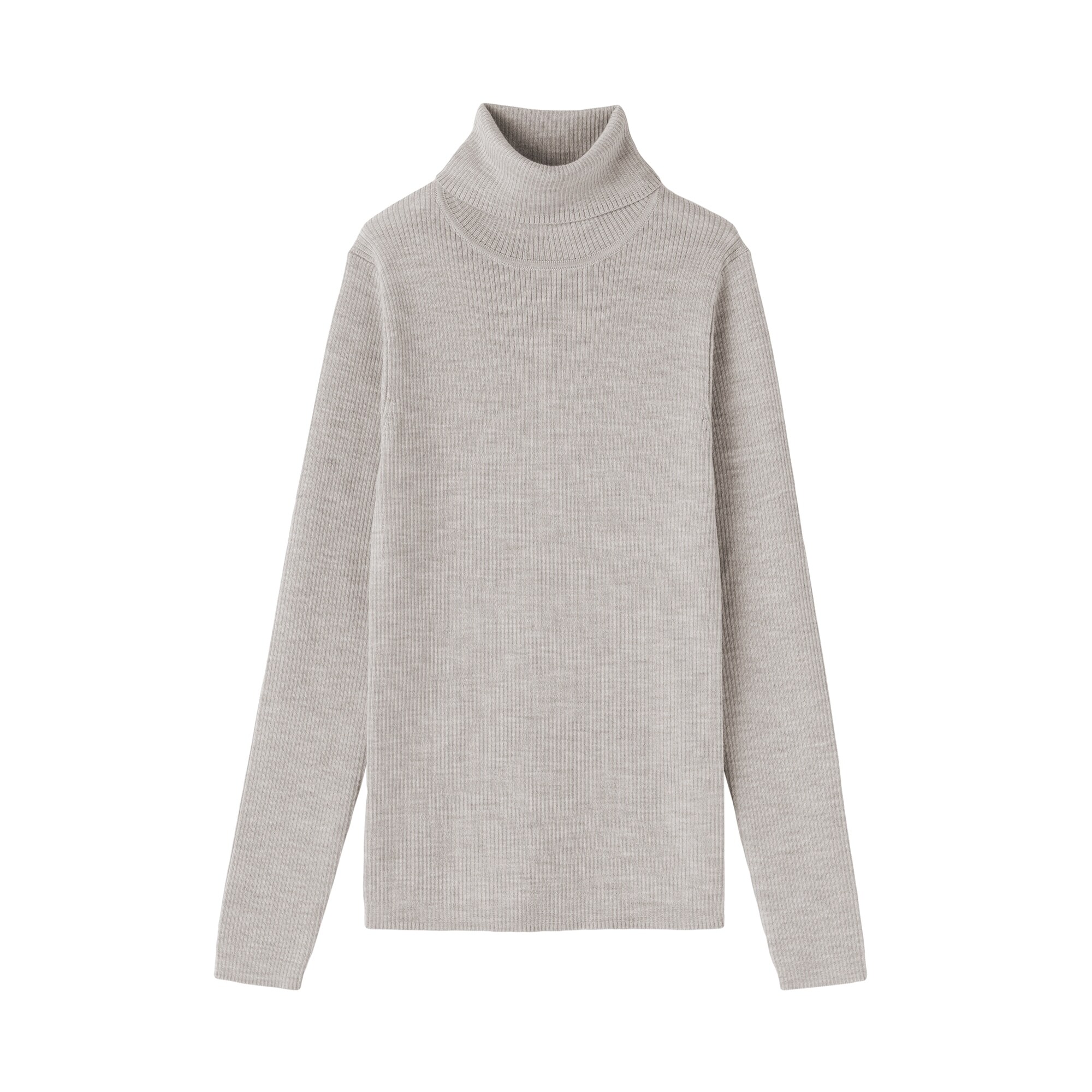 婦人　洗えるウールハイゲージリブタートルネックセーター