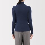 婦人　洗えるウールハイゲージリブタートルネックセーター