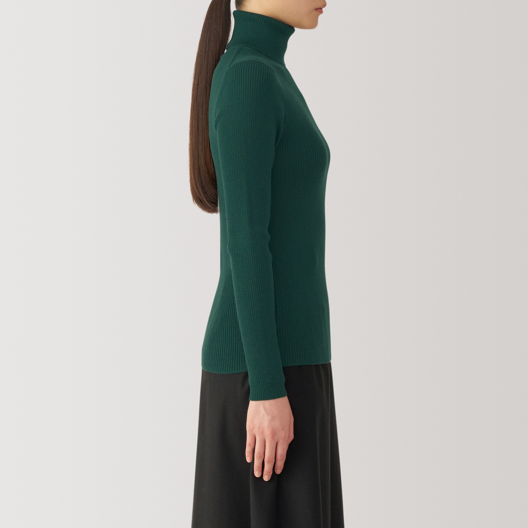 婦人 洗えるウールハイゲージリブタートルネックセーター | 無印良品