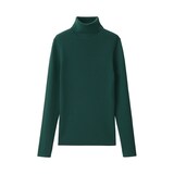 婦人　洗えるウールハイゲージリブタートルネックセーター