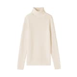 婦人　洗えるウールハイゲージリブタートルネックセーター