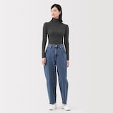 婦人　洗えるウールハイゲージリブタートルネックセーター