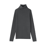 婦人　洗えるウールハイゲージリブタートルネックセーター