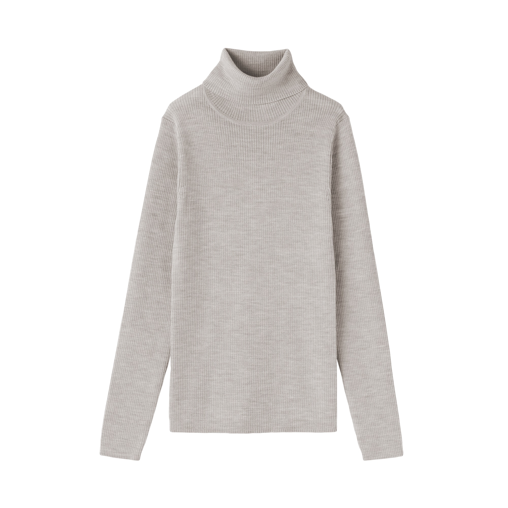 婦人　洗えるウールハイゲージリブタートルネックセーター