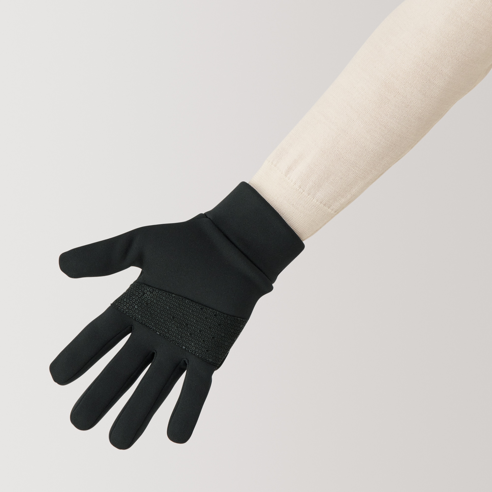 防風生地を使った　フィットするジャージー　手袋
