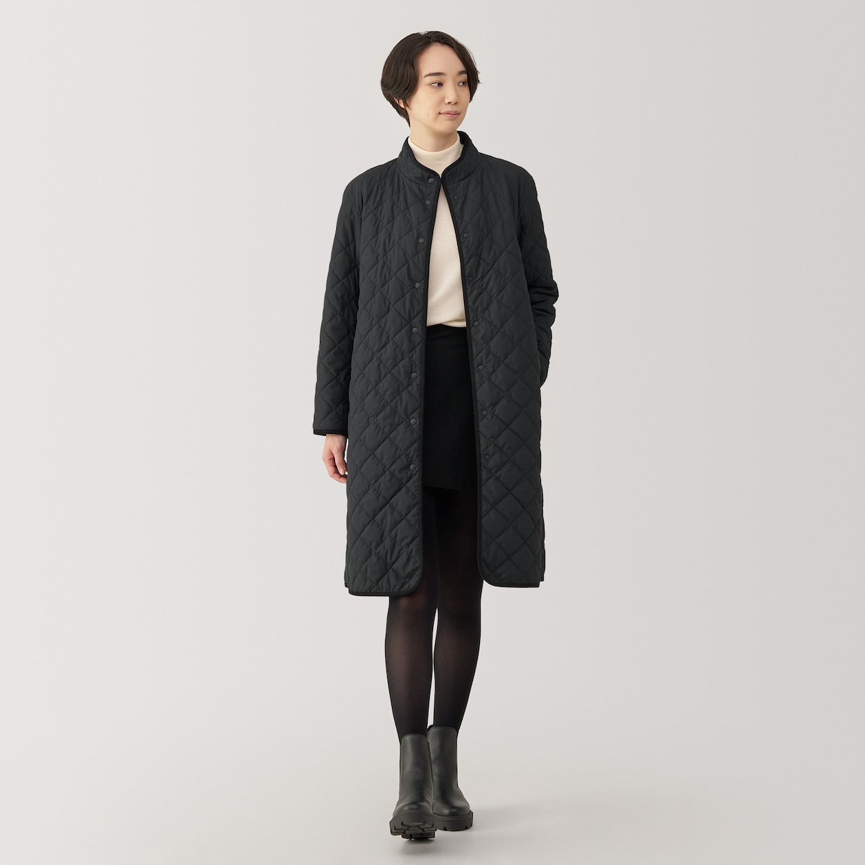 婦人　洗える中わたキルティングコート