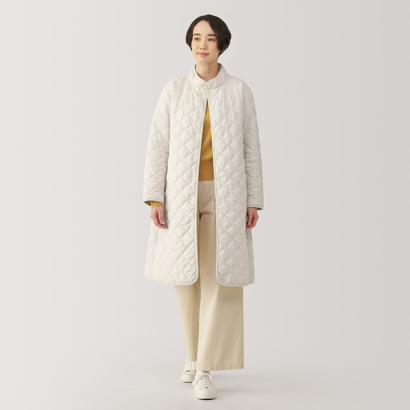 無印良品 今期新作 洗える中わたキルティングコート M 婦人 洗える中 