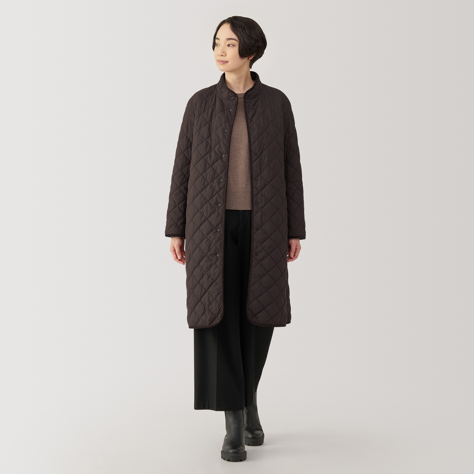 大人気新品セール ブ 婦人 洗える中わたキルティングコート | 無印良品 ジャケット・アウター