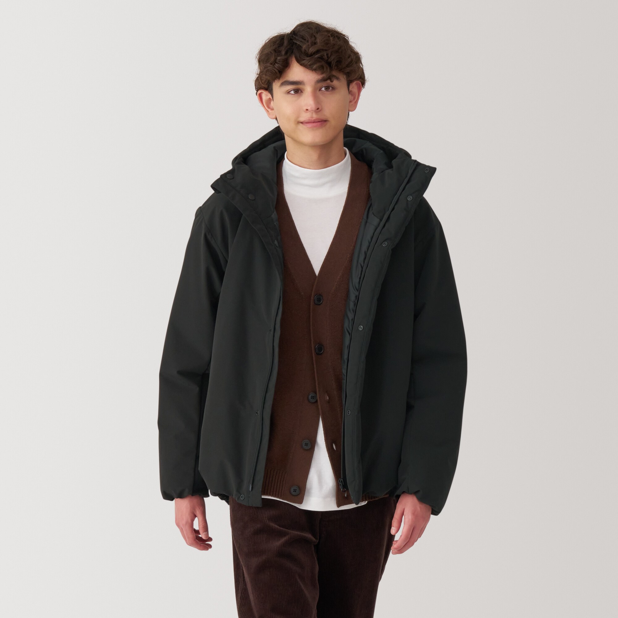 紳士　洗える中わた　フードジャケット