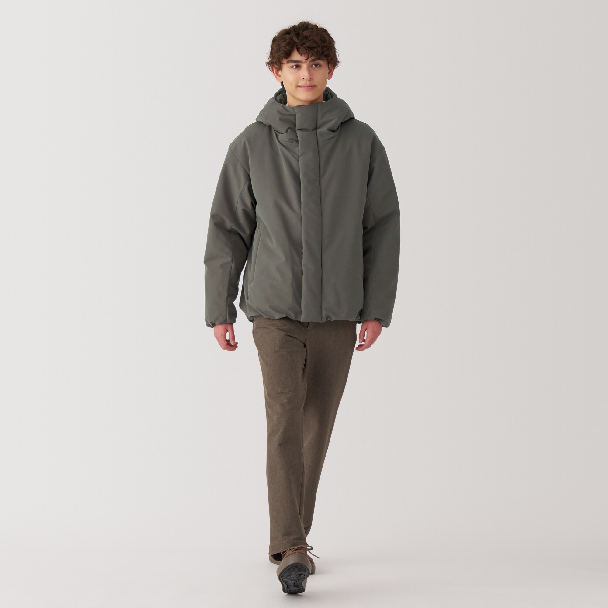 紳士　洗える中わた　フードジャケット