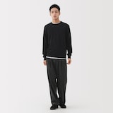 紳士　洗えるウールハイゲージクルーネックセーター