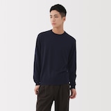 紳士　洗えるウールハイゲージクルーネックセーター