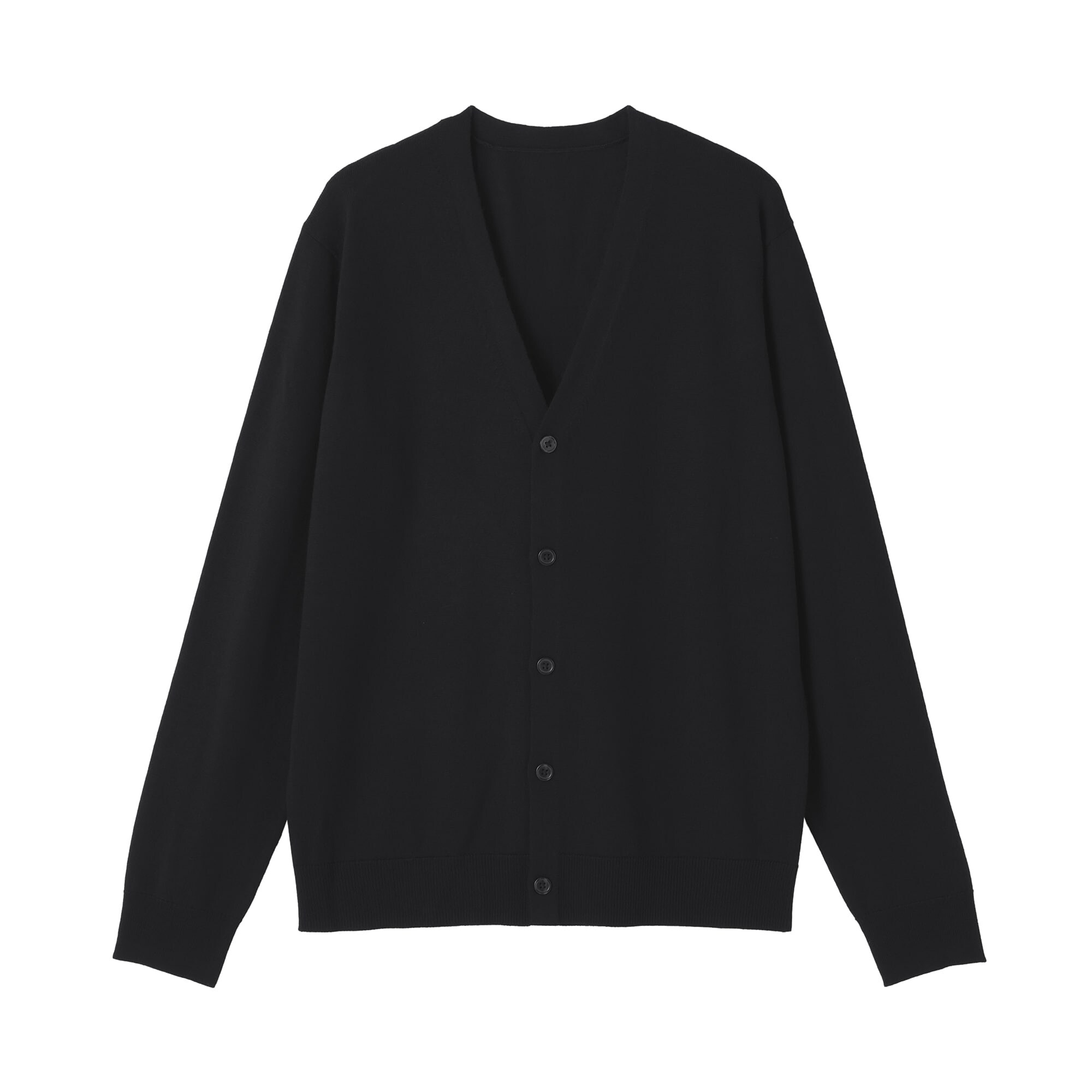 紳士　洗えるウールハイゲージＶネックカーディガン