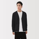 紳士　洗えるウールハイゲージＶネックカーディガン